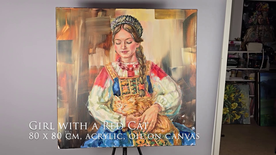 Girl with a Red Cat
