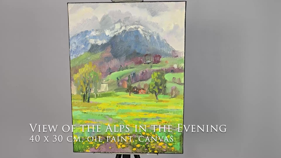 View of the Alps in the Evening