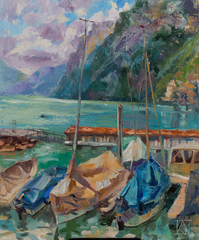Yachts on Walensee Lake