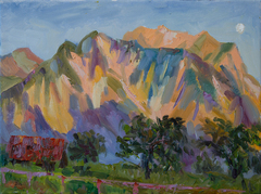 Three Sisters Mountain In The Evening