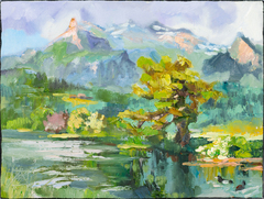 Pine Tree On The Riverbank