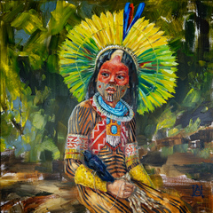 Boy with a Bird. Kayapo