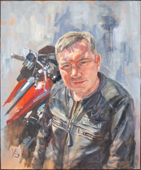 Portrait of a Man with a Bike