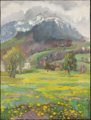 View of the Alps in the Evening