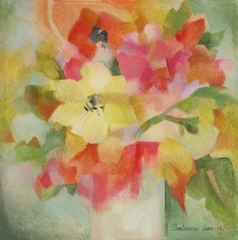Flowers in White Vase