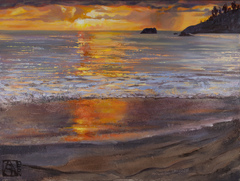 Sunset on the Anse Intendance Beach